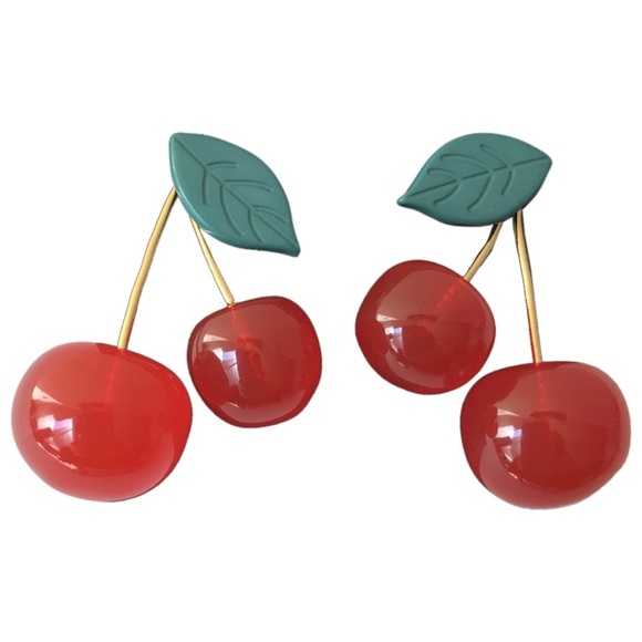 Lele Sadoughi Cherry Earrings in Red. NWOT - Picture 1 of 5